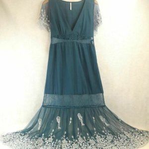 Free People Embroidered Lace Maxi Dress